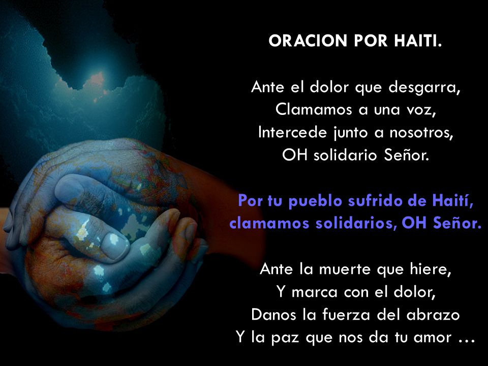 clamamos solidarios, OH Señor. Oración por el pueblo de Haití