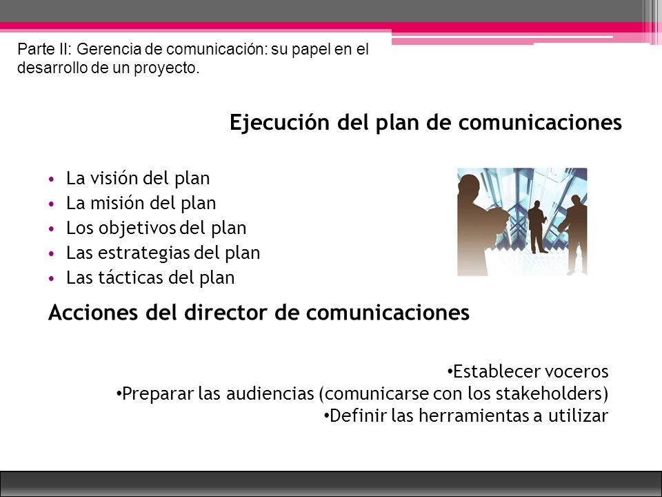 Ejecución del plan de comunicaciones