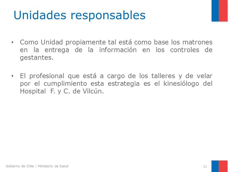 Unidades responsables