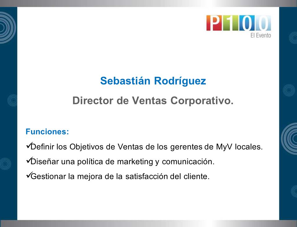 Sebastián Rodríguez Director de Ventas Corporativo.