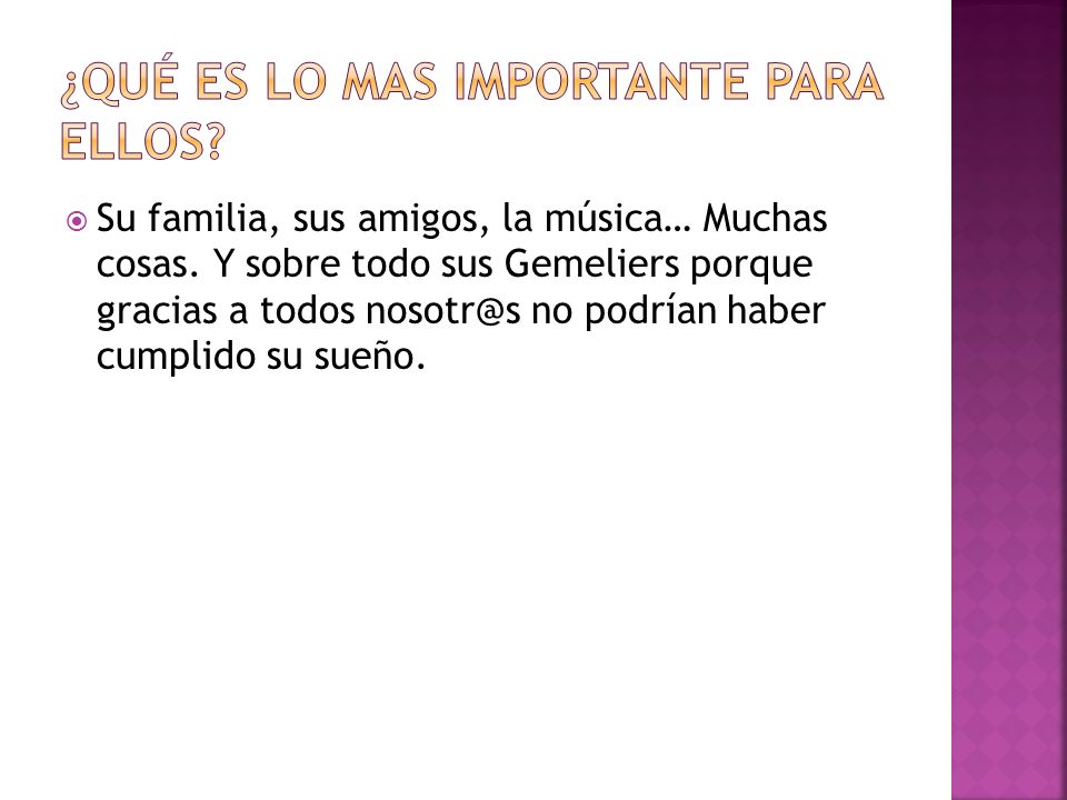 ¿qué es lo mas importante para elLOS