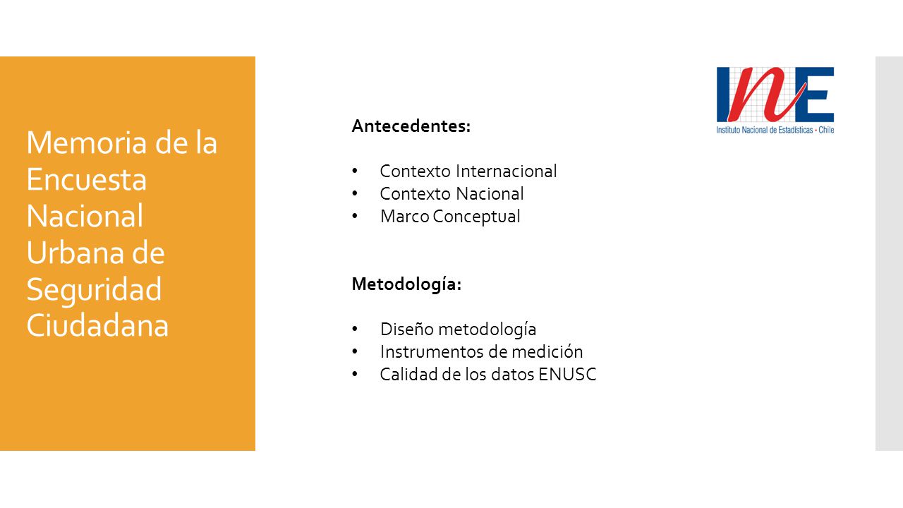 Memoria de la Encuesta Nacional Urbana de Seguridad Ciudadana