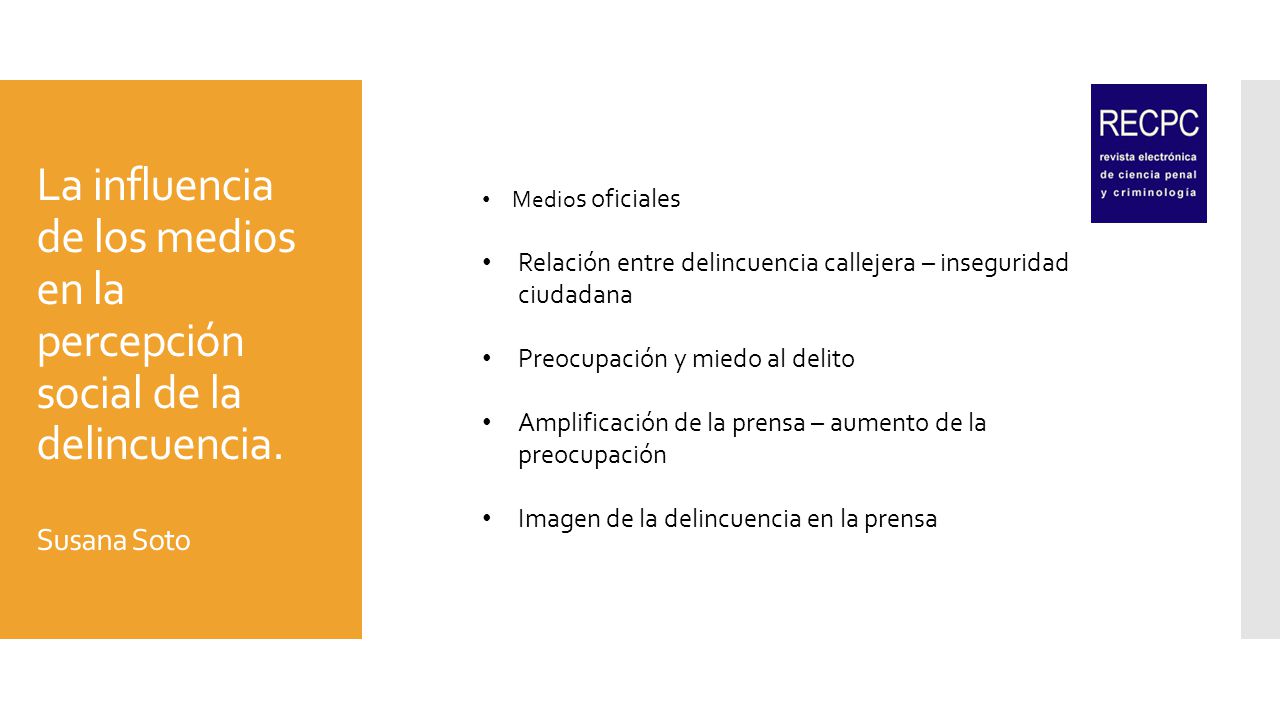 La influencia de los medios en la percepción social de la delincuencia