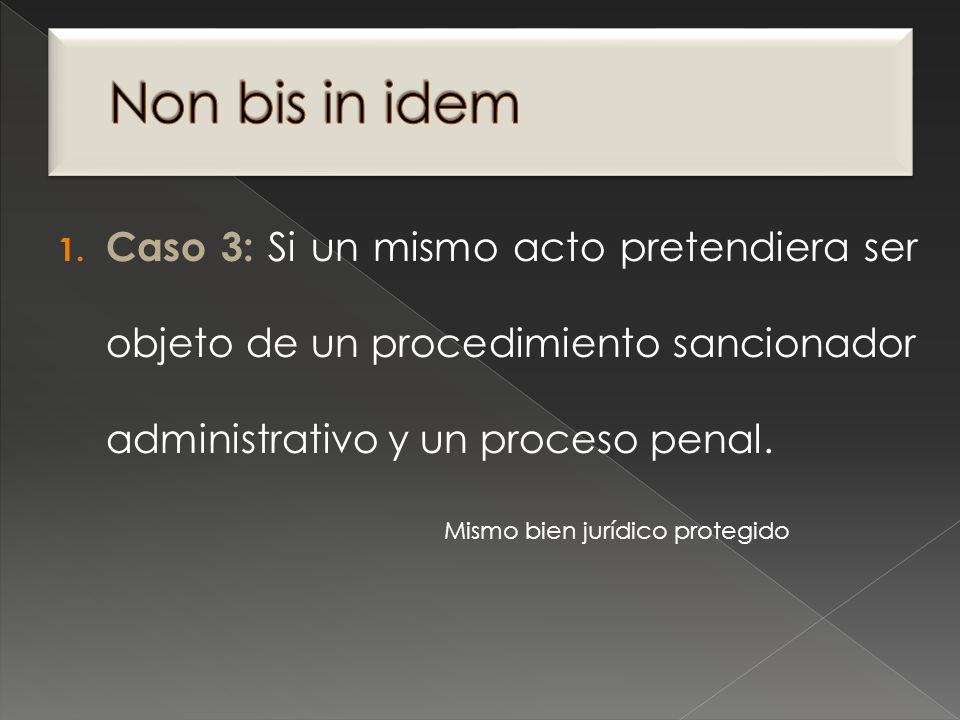 Non bis in idem Caso 3: Si un mismo acto pretendiera ser objeto de un procedimiento sancionador administrativo y un proceso penal.