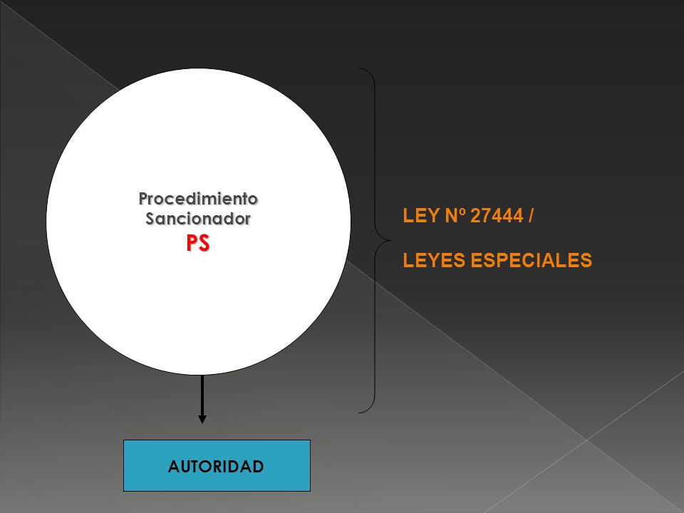 PS LEY Nº / LEYES ESPECIALES Procedimiento Sancionador AUTORIDAD