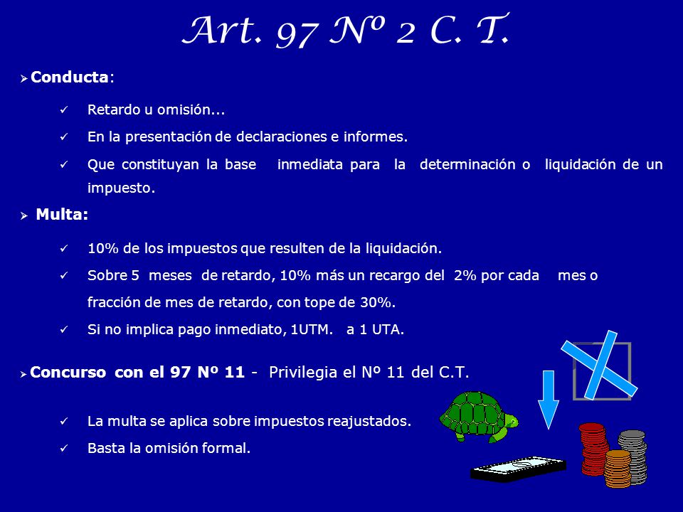 Art. 97 Nº 2 C. T. Conducta: Retardo u omisión...