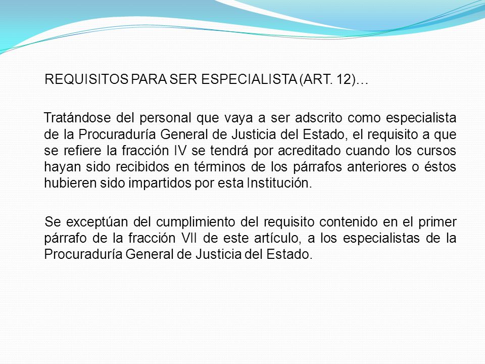 REQUISITOS PARA SER ESPECIALISTA (ART