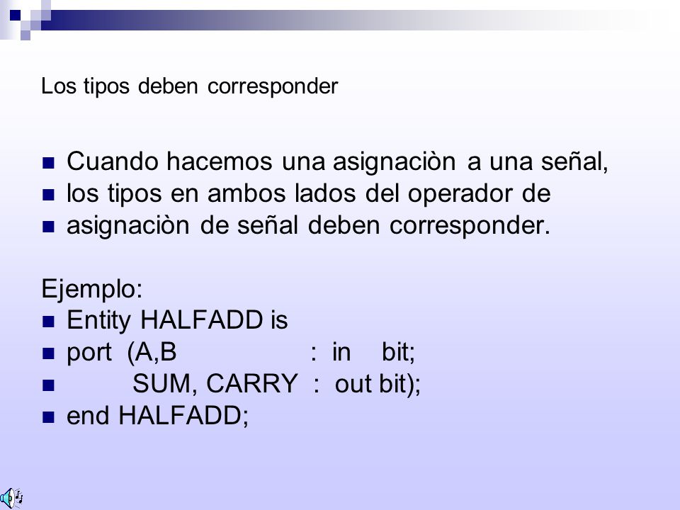 Los tipos deben corresponder