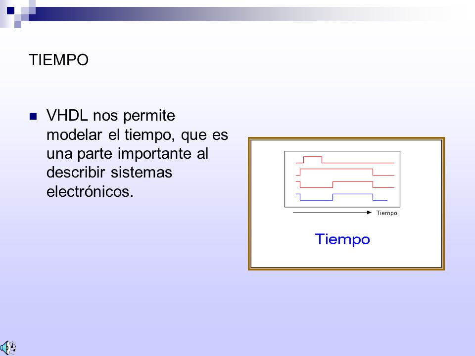 TIEMPO VHDL nos permite modelar el tiempo, que es una parte importante al describir sistemas electrónicos.