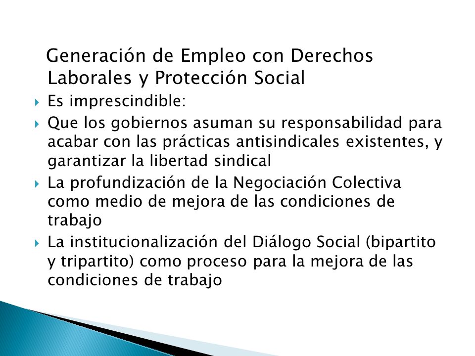 Generación de Empleo con Derechos Laborales y Protección Social