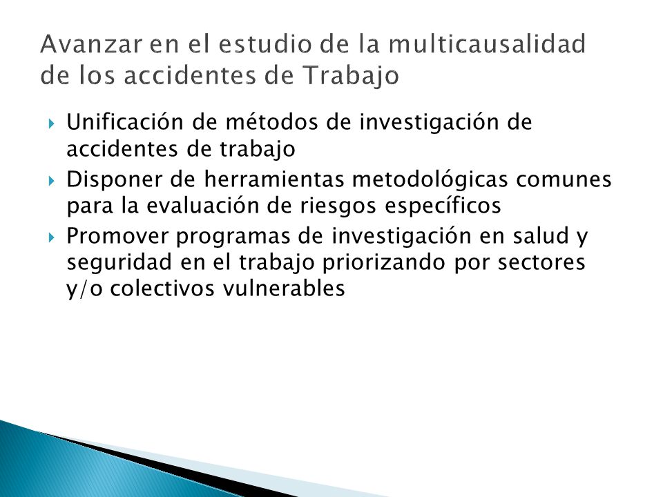 Avanzar en el estudio de la multicausalidad de los accidentes de Trabajo