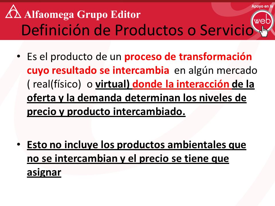 Definición de Productos o Servicio