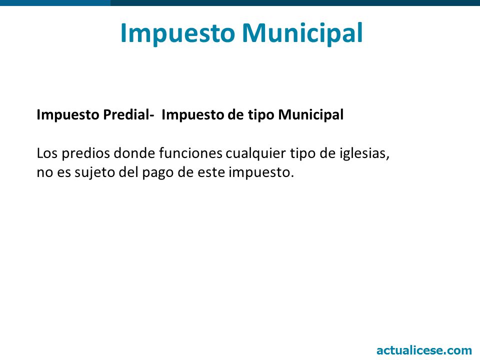 Impuesto Municipal Impuesto Predial- Impuesto de tipo Municipal