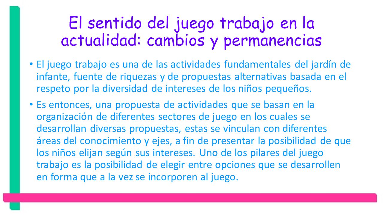 El sentido del juego trabajo en la actualidad: cambios y permanencias
