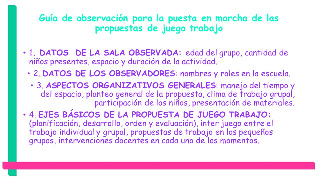 2. DATOS DE LOS OBSERVADORES: nombres y roles en la escuela.