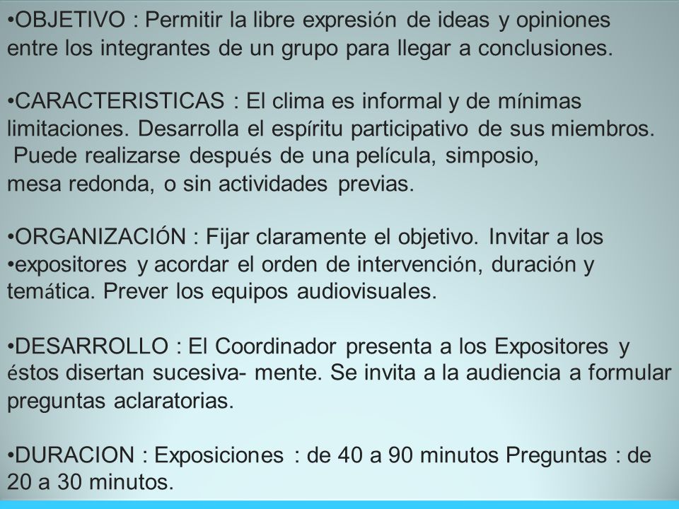 OBJETIVO : Permitir la libre expresión de ideas y opiniones