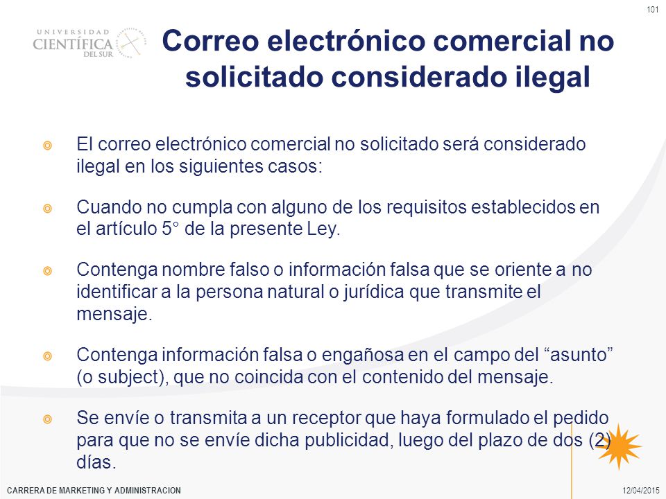 Correo electrónico comercial no solicitado considerado ilegal