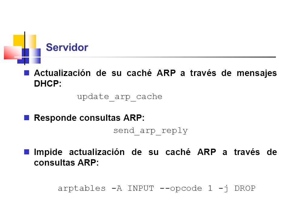Servidor Actualización de su caché ARP a través de mensajes DHCP:
