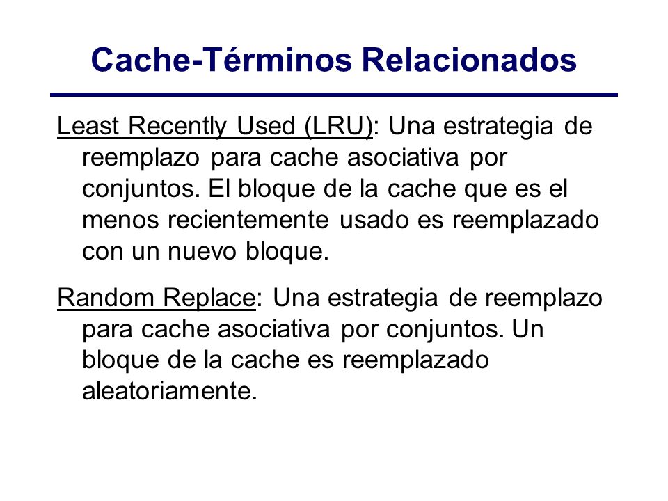 Cache-Términos Relacionados