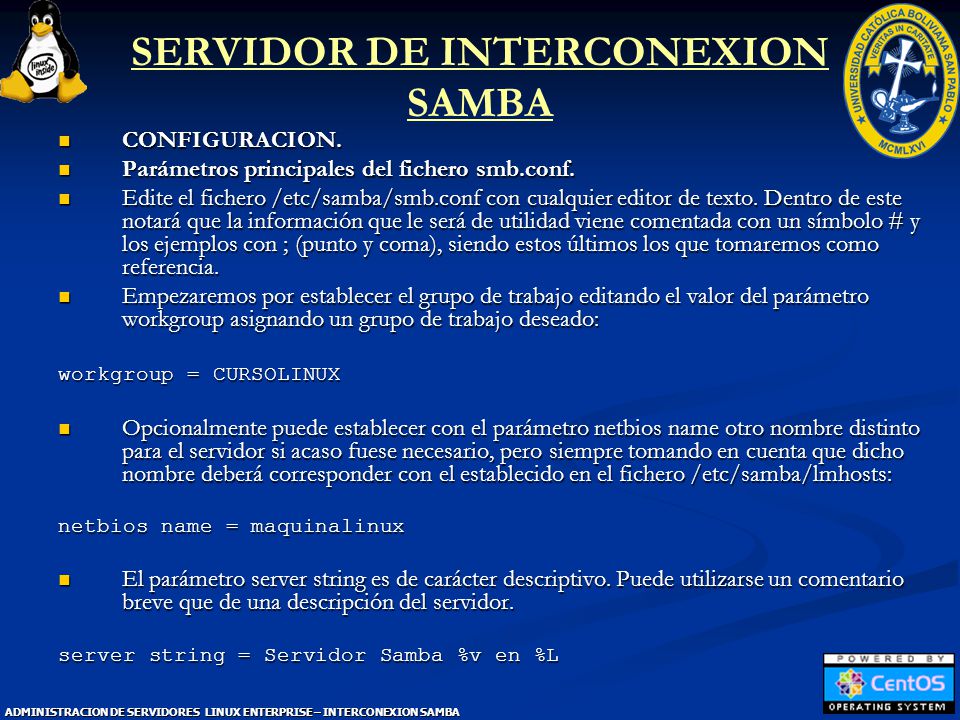 SERVIDOR DE INTERCONEXION SAMBA