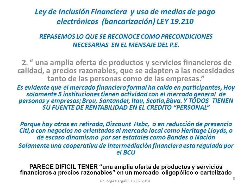 Ley de Inclusión Financiera y uso de medios de pago electrónicos (bancarización) LEY