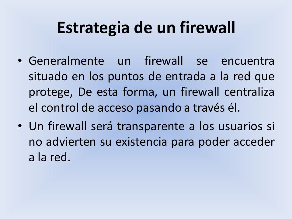 Estrategia de un firewall