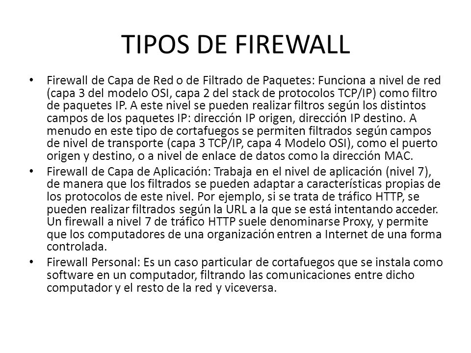 TIPOS DE FIREWALL
