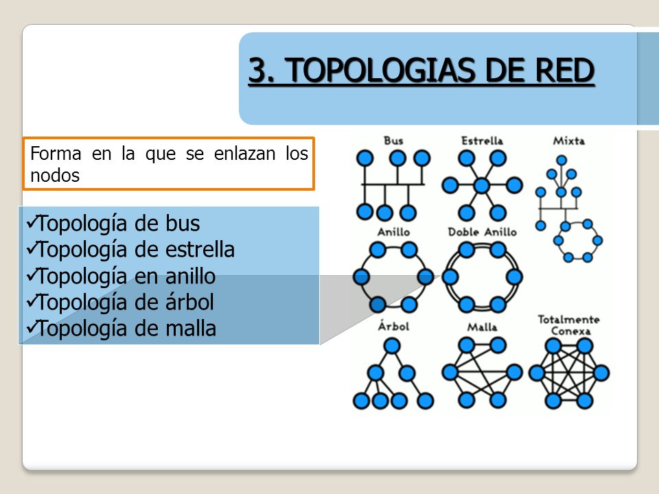 3. TOPOLOGIAS DE RED Topología de bus Topología de estrella