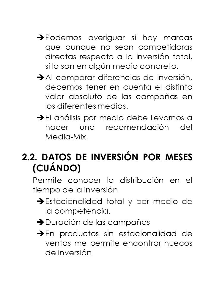 2.2. DATOS DE INVERSIÓN POR MESES (CUÁNDO)