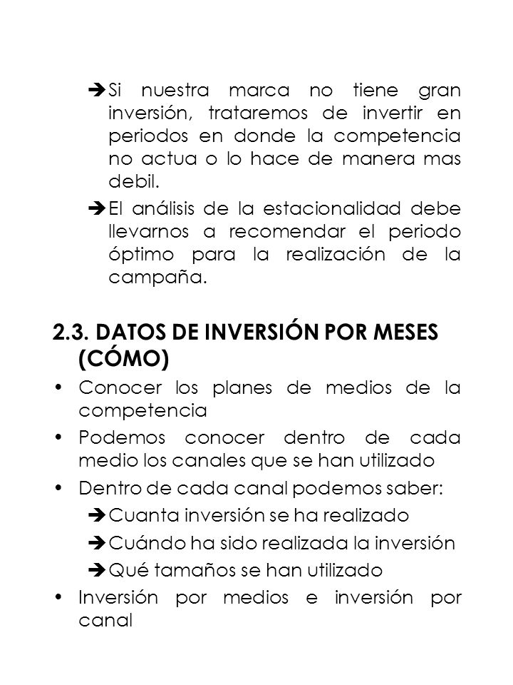 2.3. DATOS DE INVERSIÓN POR MESES (CÓMO)