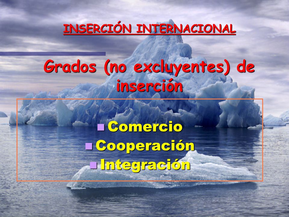 INSERCIÓN INTERNACIONAL Grados (no excluyentes) de inserción