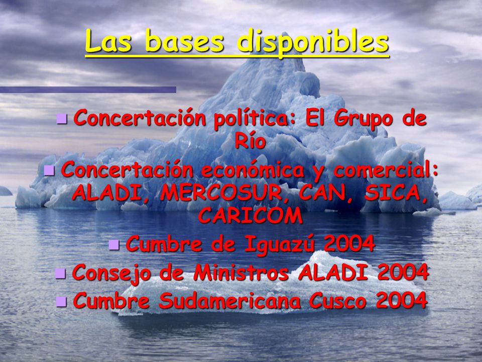 Las bases disponibles Concertación política: El Grupo de Río