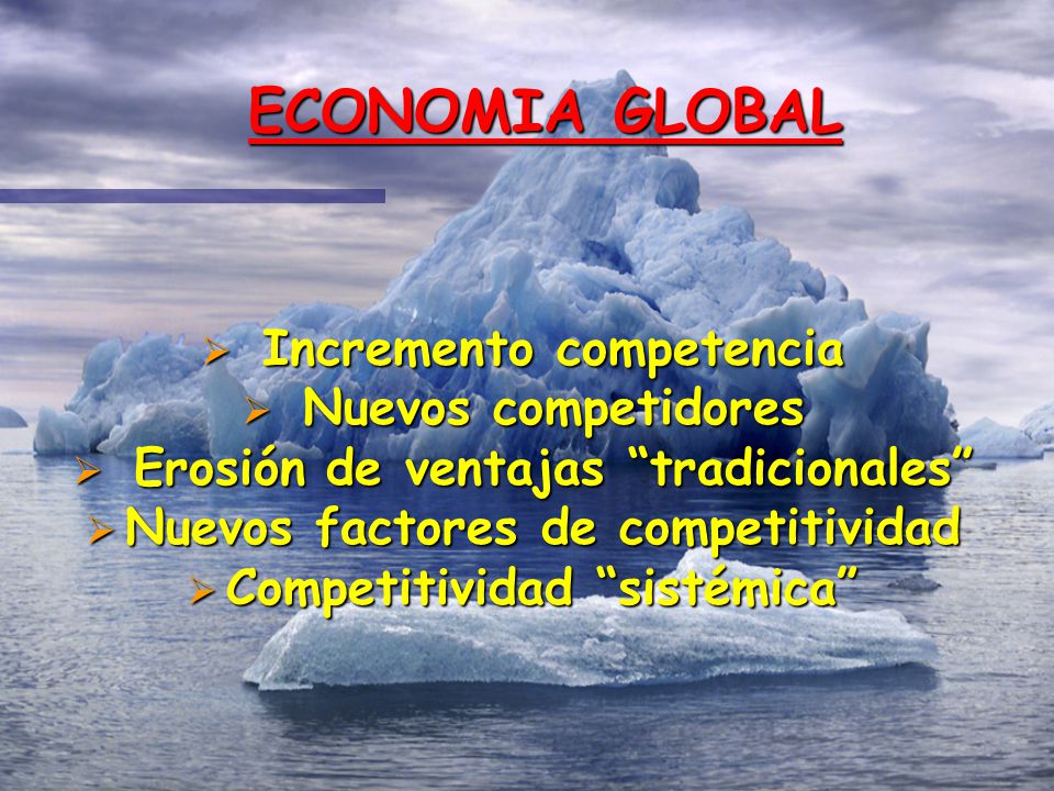 ECONOMIA GLOBAL Incremento competencia Nuevos competidores