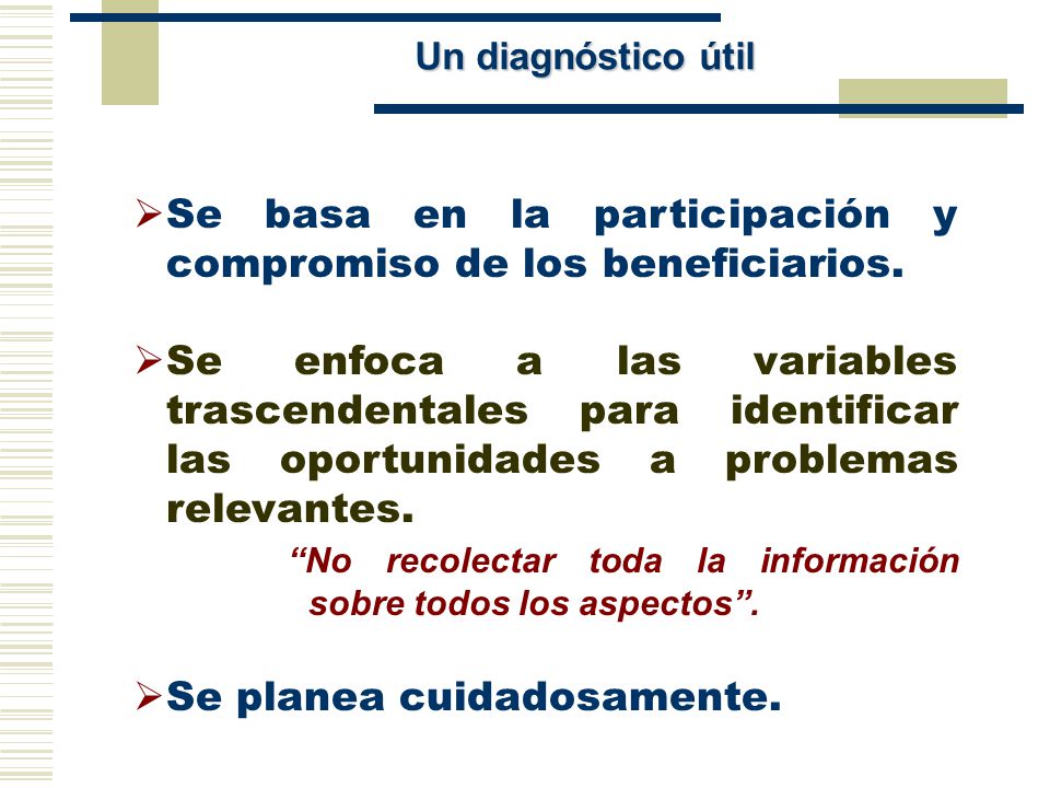 Se basa en la participación y compromiso de los beneficiarios.