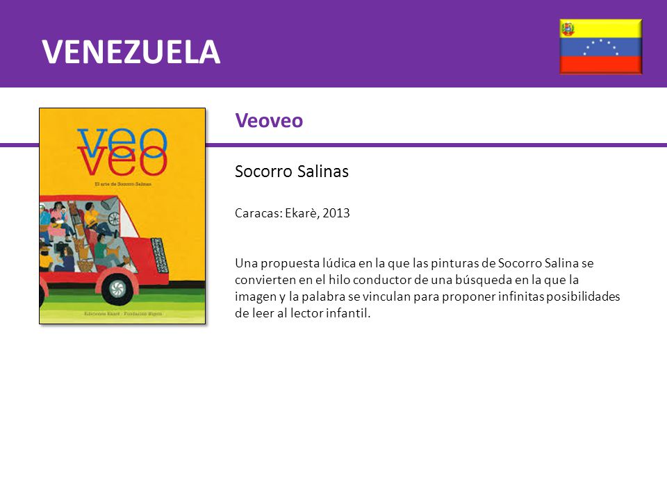 VENEZUELA Veoveo Socorro Salinas Caracas: Ekarè, 2013