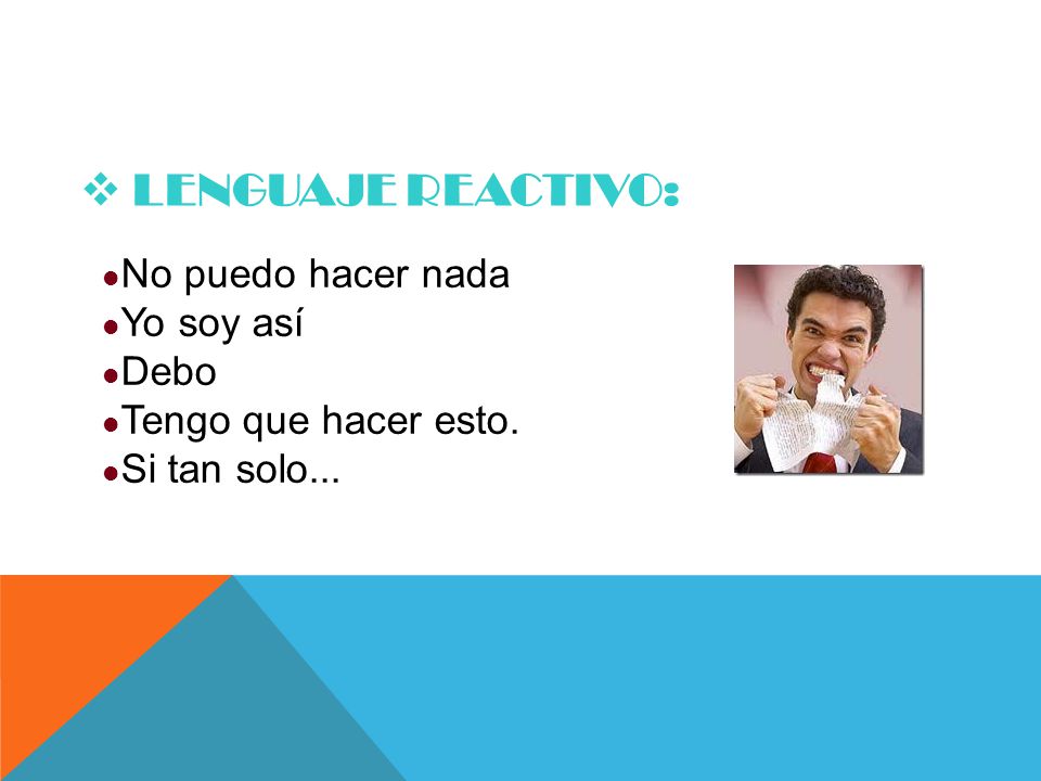 LENGUAJE REACTIVO: No puedo hacer nada Yo soy así Debo