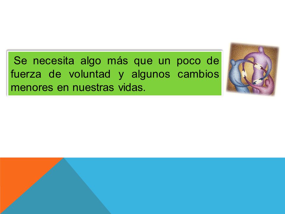 Se necesita algo más que un poco de fuerza de voluntad y algunos cambios menores en nuestras vidas.