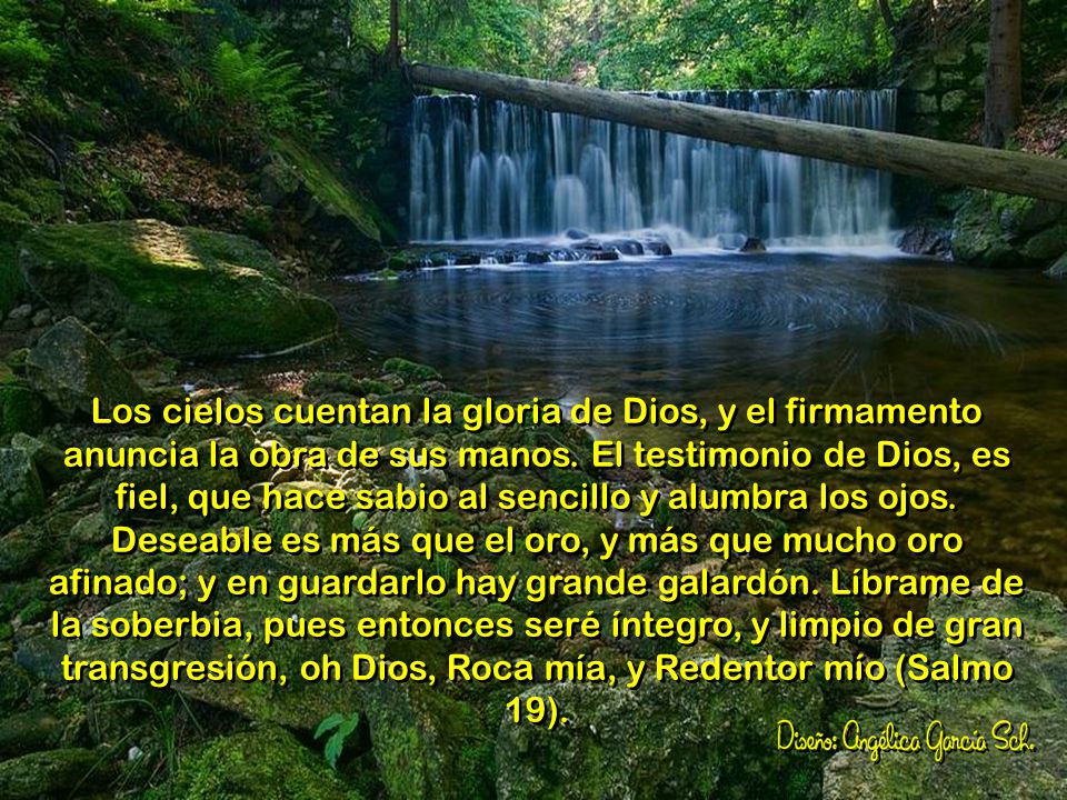 Los cielos cuentan la gloria de Dios, y el firmamento anuncia la obra de sus manos.