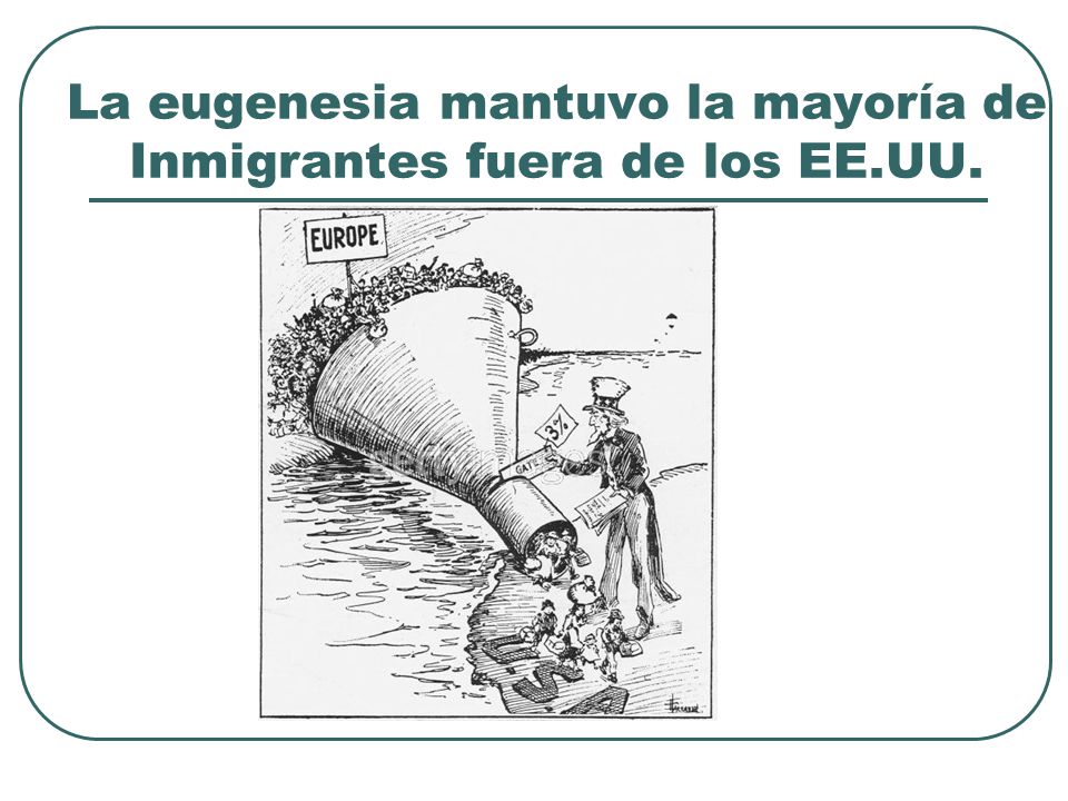La eugenesia mantuvo la mayoría de Inmigrantes fuera de los EE.UU.
