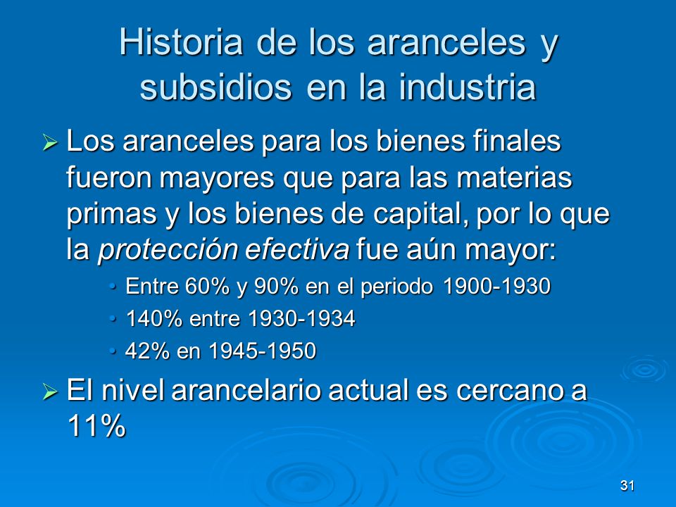 Historia de los aranceles y subsidios en la industria