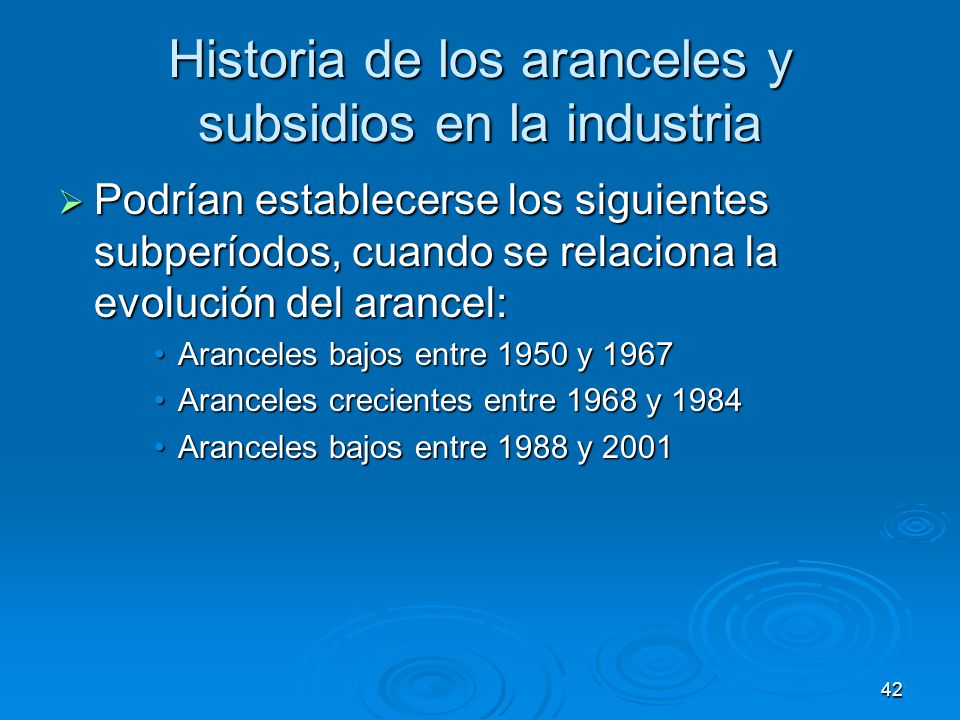 Historia de los aranceles y subsidios en la industria