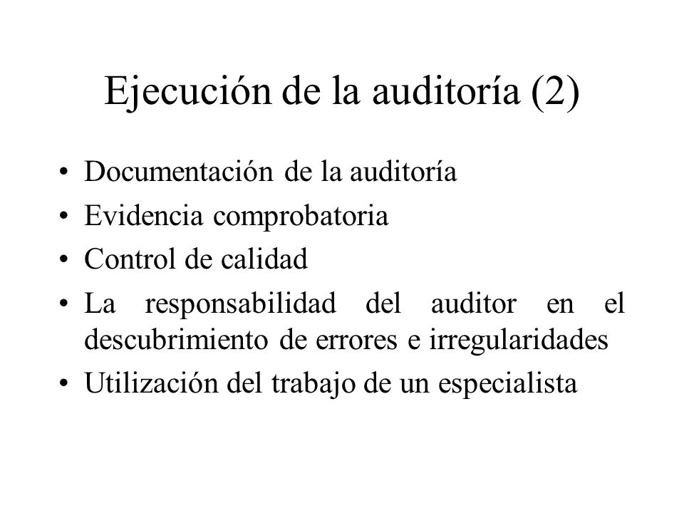 Ejecución de la auditoría (2)