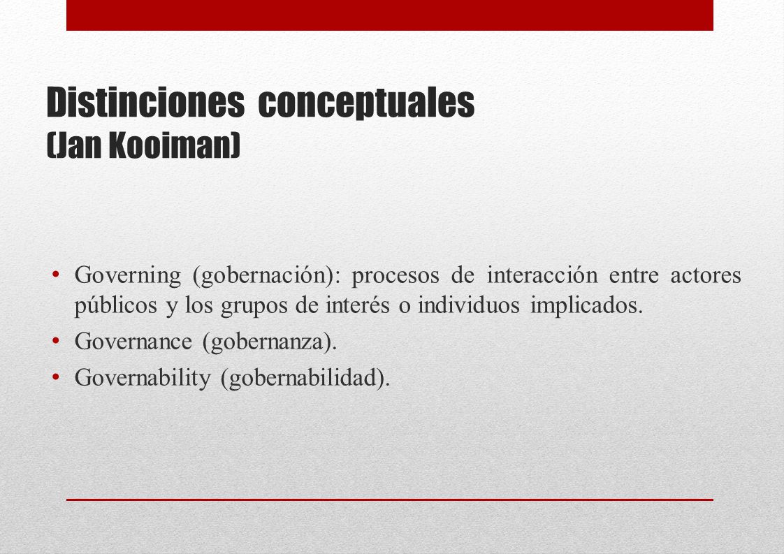 Distinciones conceptuales (Jan Kooiman)