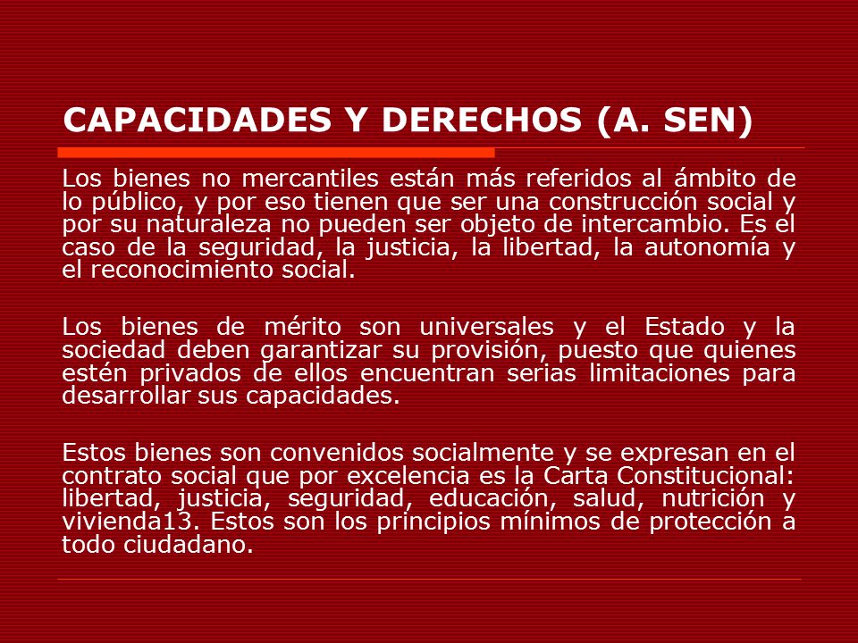 CAPACIDADES Y DERECHOS (A. SEN)