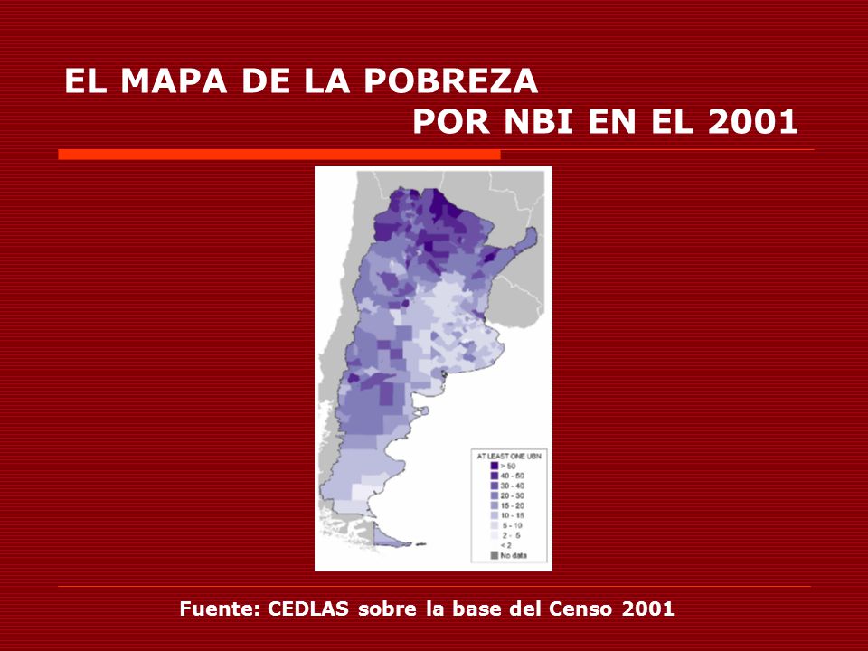 EL MAPA DE LA POBREZA POR NBI EN EL 2001