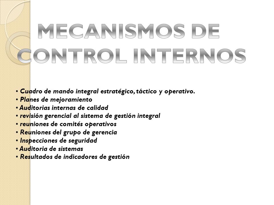 MECANISMOS DE CONTROL INTERNOS