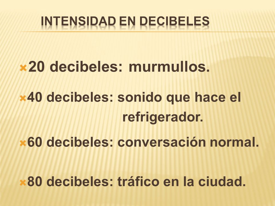 Intensidad en Decibeles
