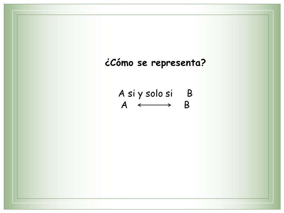 ¿Cómo se representa A si y solo si B A B
