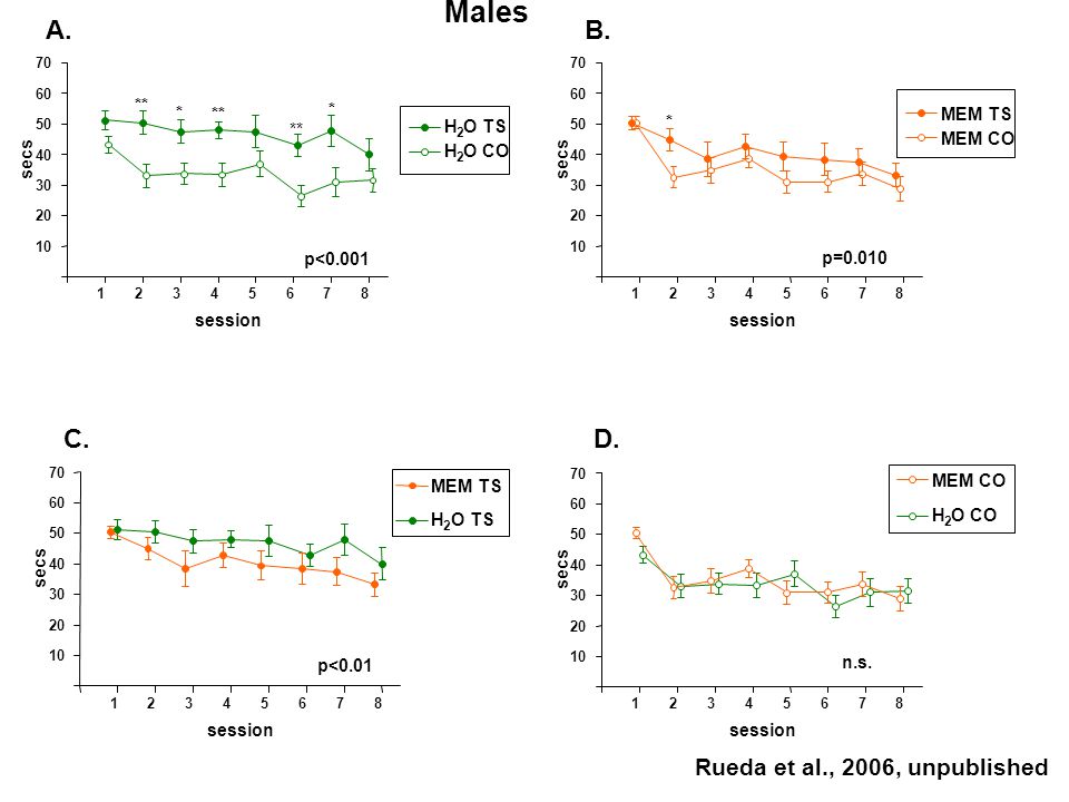 Males A. B. C. D. Rueda et al., 2006, unpublished H O TS O CO