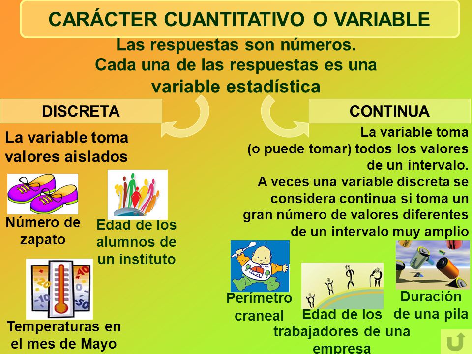 CARÁCTER CUANTITATIVO O VARIABLE